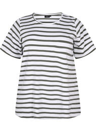Randig T-shirt i ekologisk bomull, Thyme Stripe