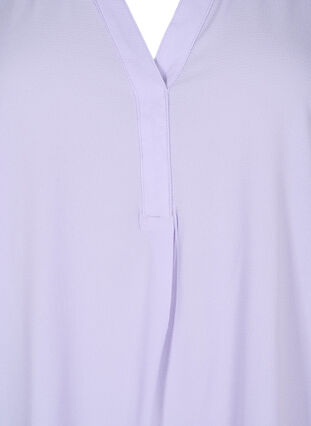 Kortärmad blus med v-ringning, Lavender, Packshot image number 2