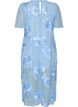 Kl&auml;nning i mesh med blomapplikationer, Bl&aring;, Packshot image number 1