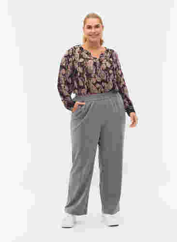 Skjorta med v-ringning och mönster, Black/Beige Paisley, Model image number 2