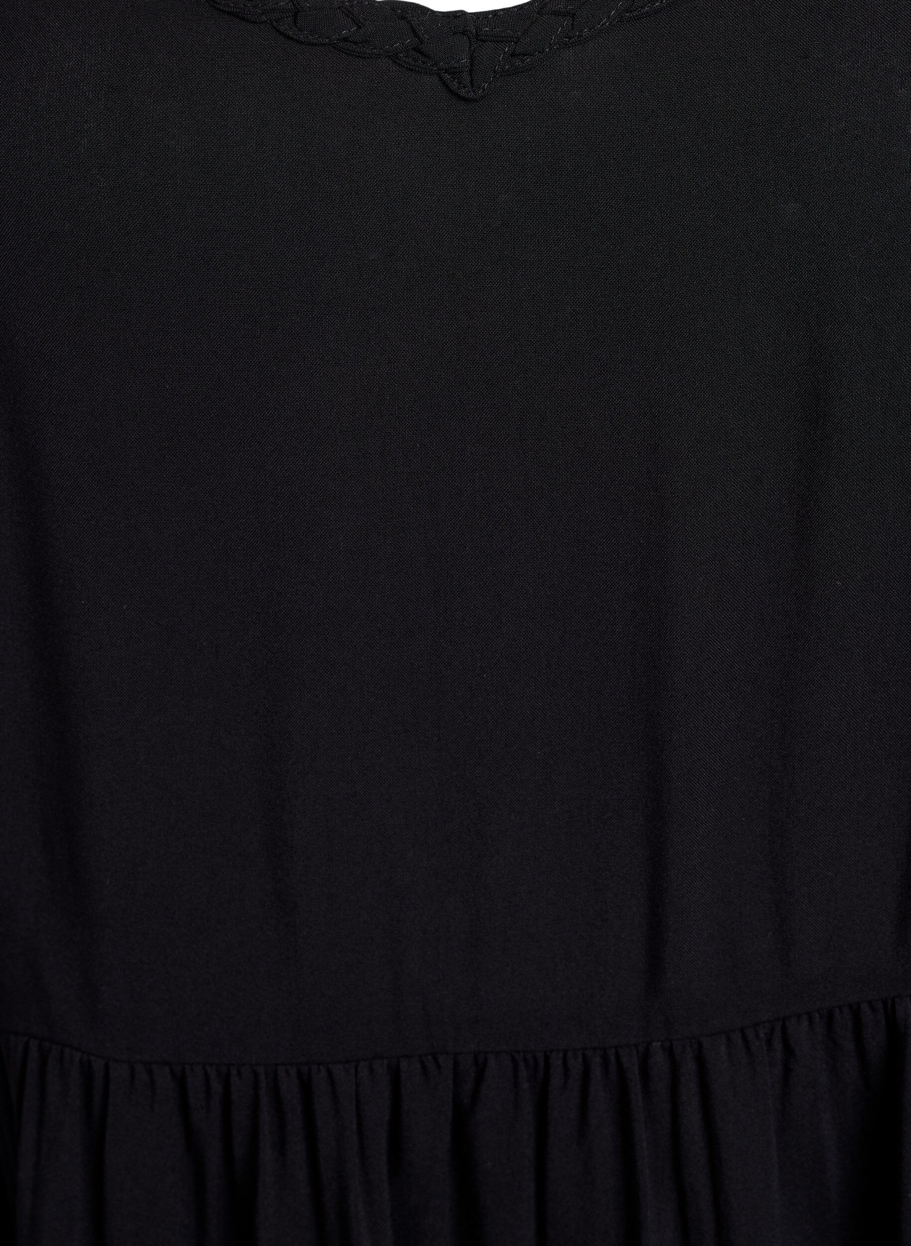 Zizzi Midi-bandkl&auml;nning med smockad rygg, Svart, Packshot image number 2