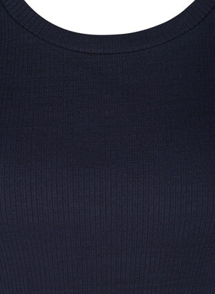 Ribbad t-shirt med korta puffärmar, Night Sky, Packshot image number 2