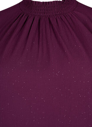 FLASH – Långärmad blus med smock och glitter	, Purple w. Silver, Packshot image number 2