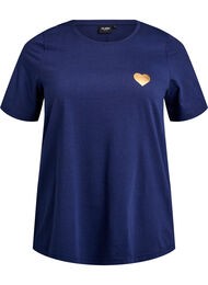 T-shirt med tryck, Bl&aring;