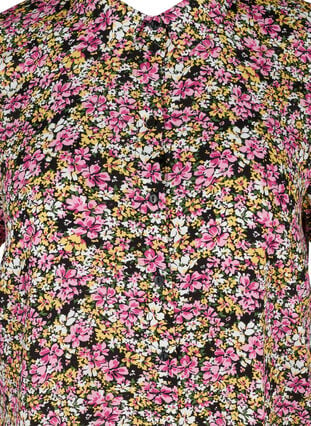 Kortärmad viskostunika med knappar, Primula Flower Mix, Packshot image number 2