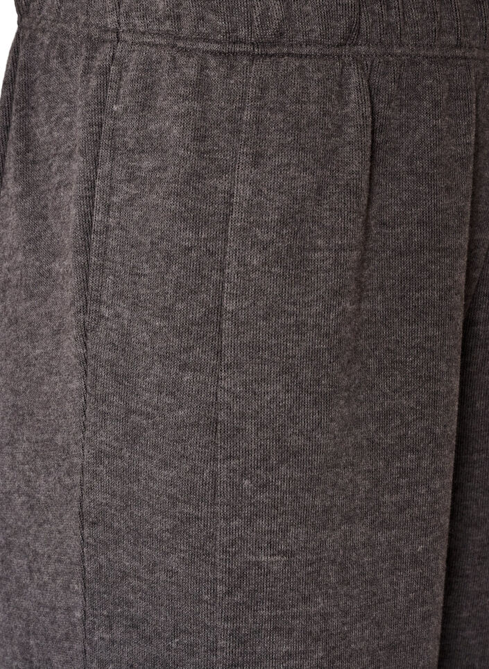 Byxor i jersey med barrel fit och h&ouml;g midja, Gr&aring;, Packshot image number 2