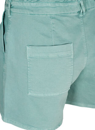 Shorts i bomull med volangkant, Chinois Green, Packshot image number 3