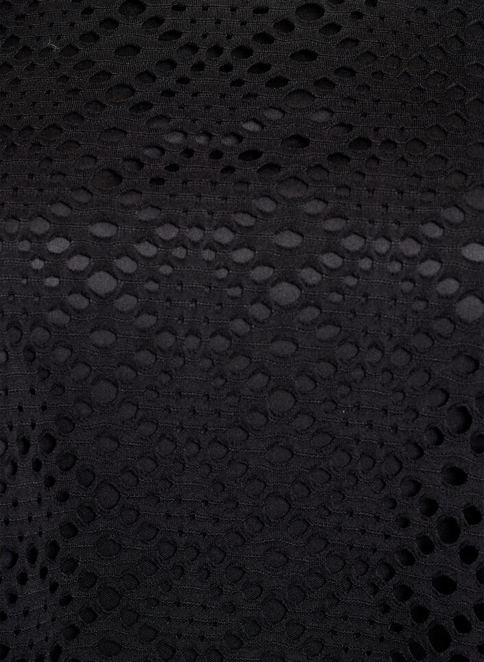 Kn&auml;l&aring;ng kl&auml;nning med h&aring;lm&ouml;nster och korta &auml;rmar, Svart, Packshot image number 2