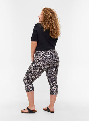 3/4 leggings med mönster, Black Zebra AOP, Model image number 1