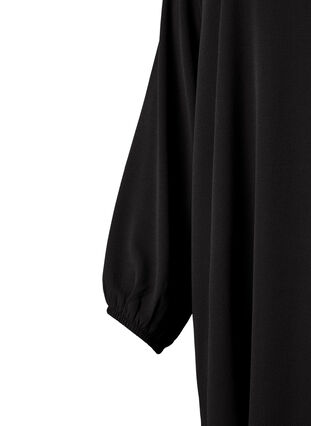 Långärmad klänning med v-ringning, Black, Packshot image number 2