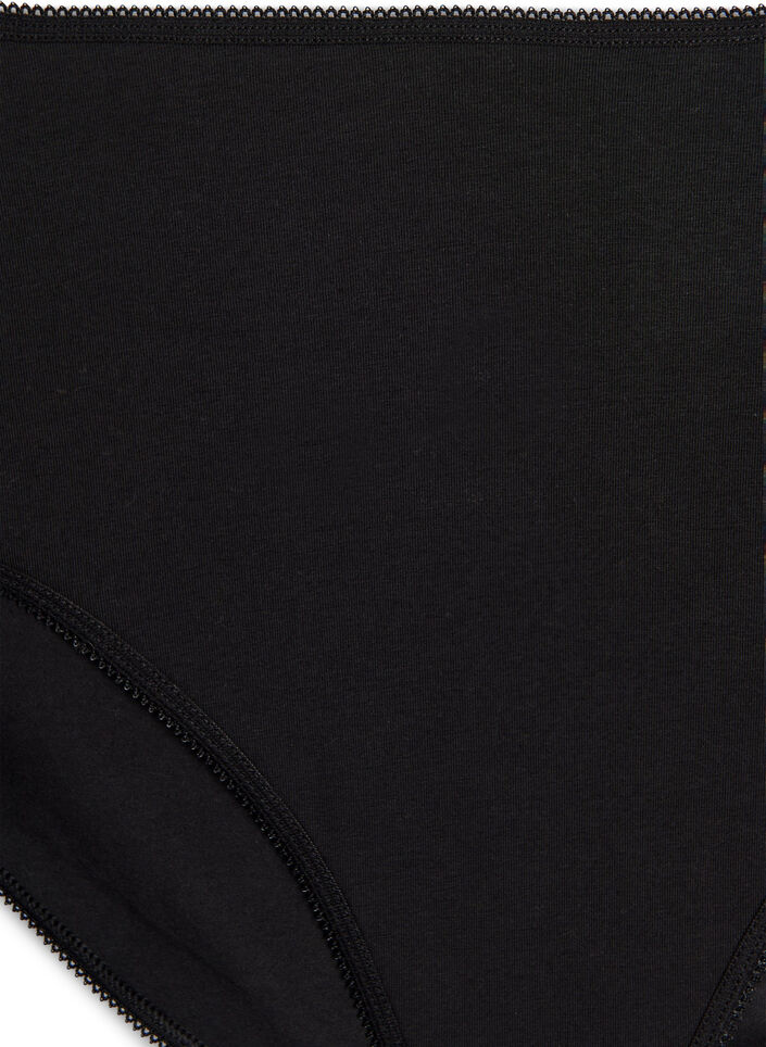 5-pack bomullstrosor med normal midja, Svart, Packshot image number 3