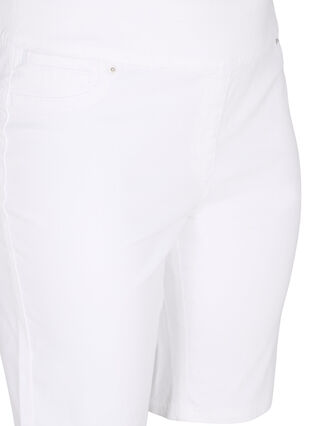 Figurnära shorts med bakfickor, White, Packshot image number 2