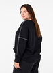 Sweatshirt med kontrastsömmar, Black, Model image number 1