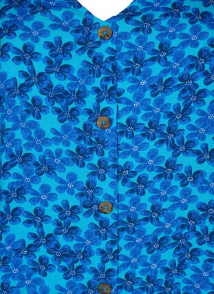 Blus i viskos med knappar, Blue Small Flower, Packshot image number 2
