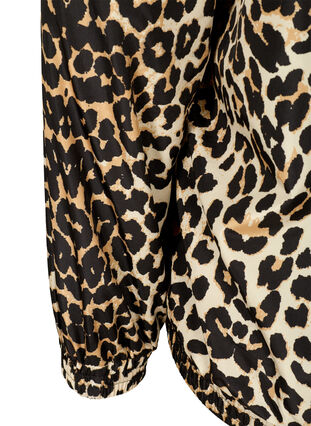 Sportjacka med leopardmönster och huva, Leopard Print, Packshot image number 3