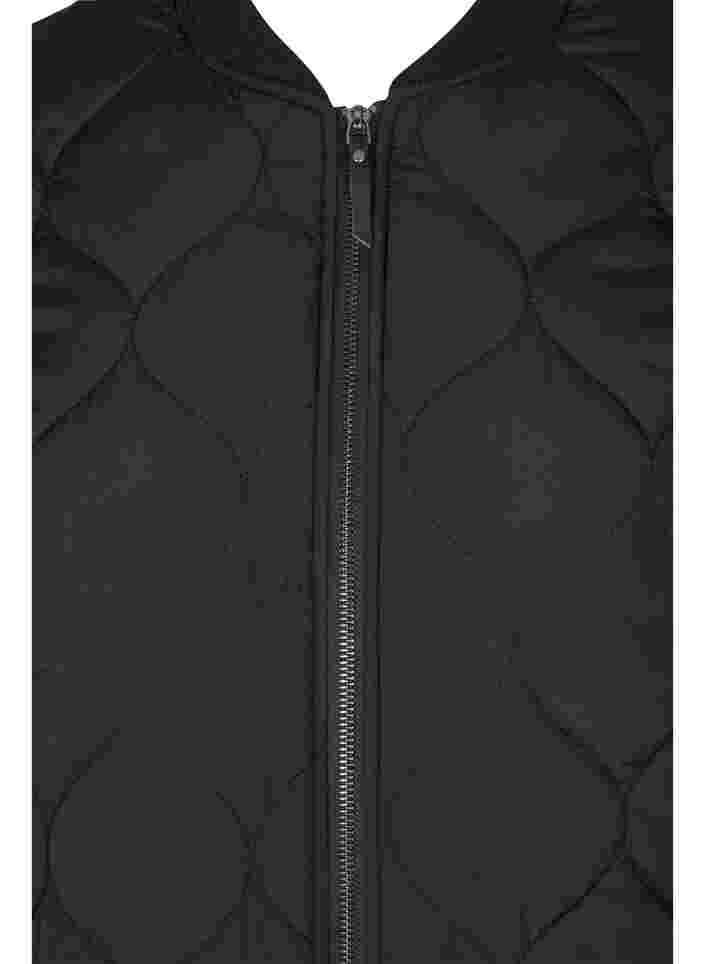 Quiltad termojacka med dragkedja, Black, Packshot image number 2