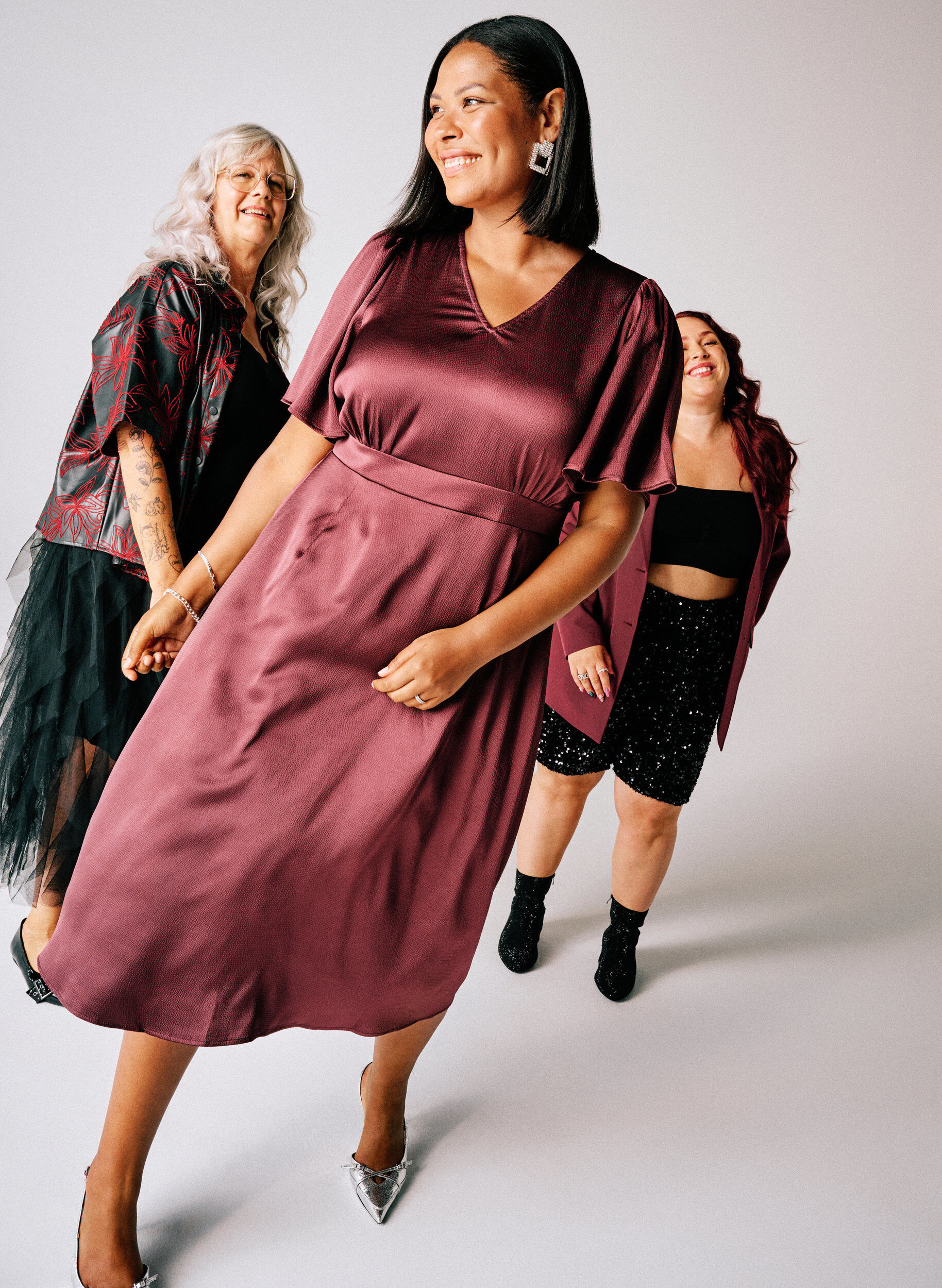 Zizzi Empire festkl&auml;nning i midil&auml;ngd, M&ouml;rk Bordeaux, Image image number 0