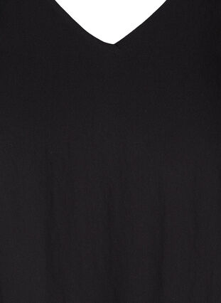 Kortärmad viskosklänning med v-ringning, Black, Packshot image number 2