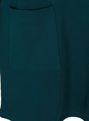 Sweatshirtklänning i bomull med 3/4-ärmar och fickor, Ponderosa Pine, Packshot image number 3
