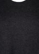 Stickad klänning med rund halsringning och slits, Dark Grey Melange, Packshot image number 2