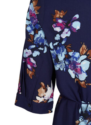 FLASH – Skjortklänning med tryck, Big Blue Flower, Packshot image number 3