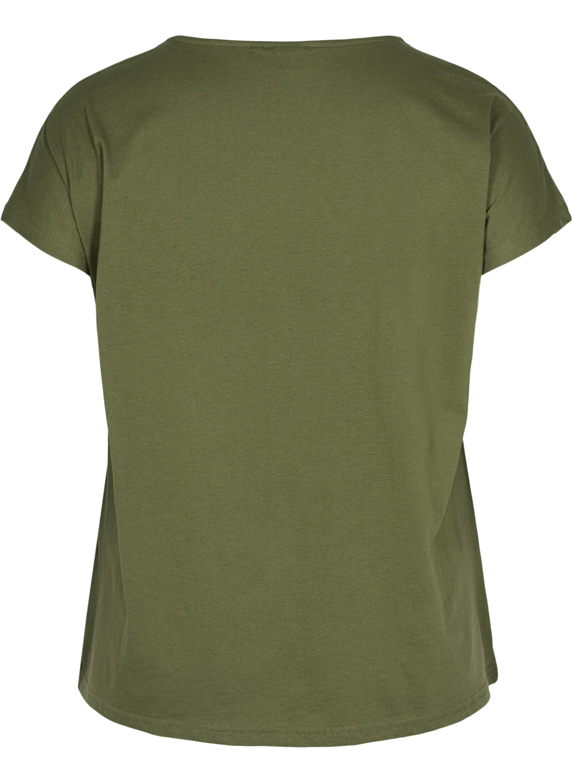 Zizzi T-shirt i bomullsmix, Ivy Green, Packshot image number 1