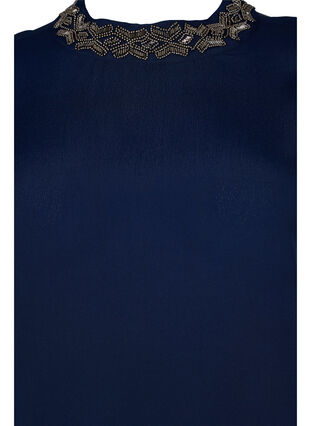 Långärmad viskosblus med pärlor, Navy Blazer, Packshot image number 2