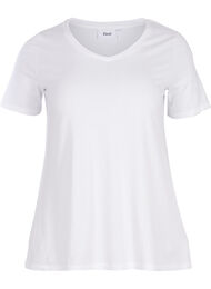 Enf&auml;rgad t-shirt i bomull, Vit