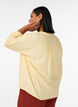 Blus i linne och viskos med v-ringning, Gul, Model image number 2