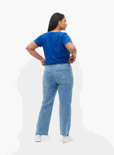 Högmidjade Gemma jeans med normal passform, Light blue, Model image number 1