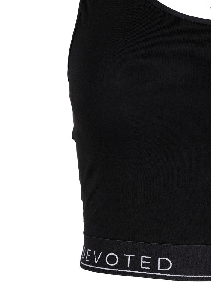 Bomulls-bh med rund halsringning, Black/Upper Font, Packshot image number 2