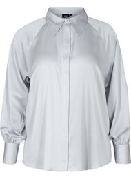Skjorta med ballongärmar och krage, Light Grey