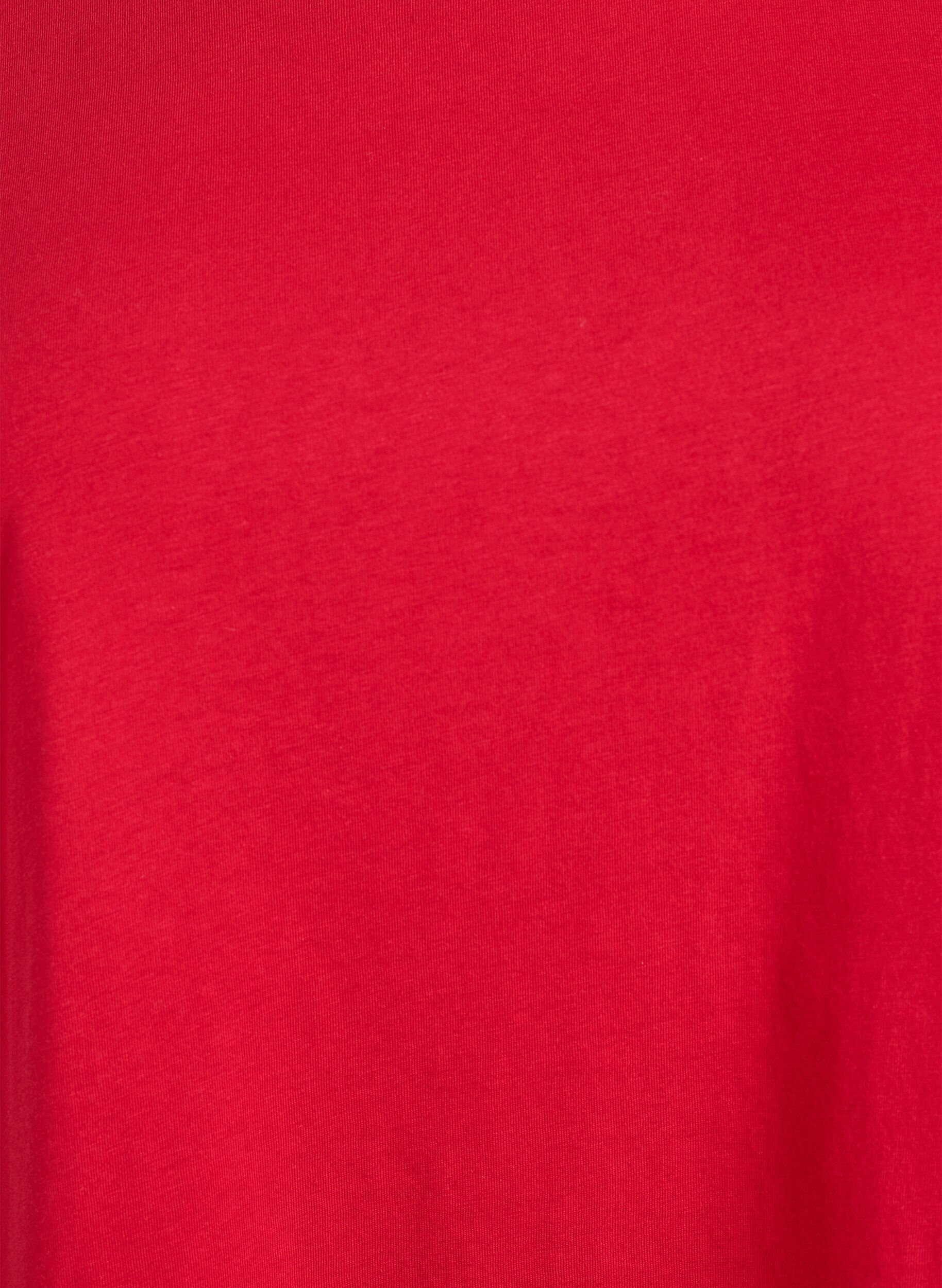 ZizziKort&auml;rmad t-shirt i bomullsmix, R&ouml;d, Packshot image number 2
