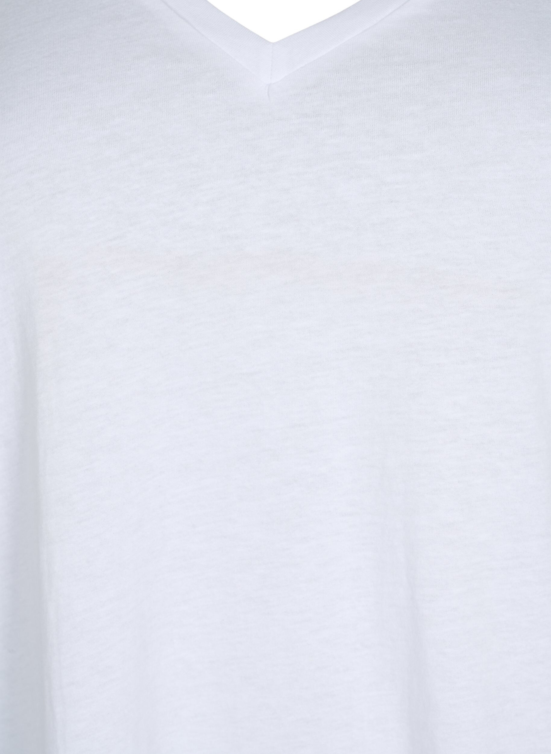 Zizzi T-shirt i 2-pack med v-hals, Bright White / Black, Packshot image number 2