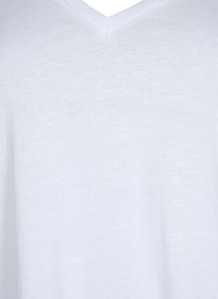 T-shirt i 2-pack med v-hals, Bright White / Black, Packshot image number 2