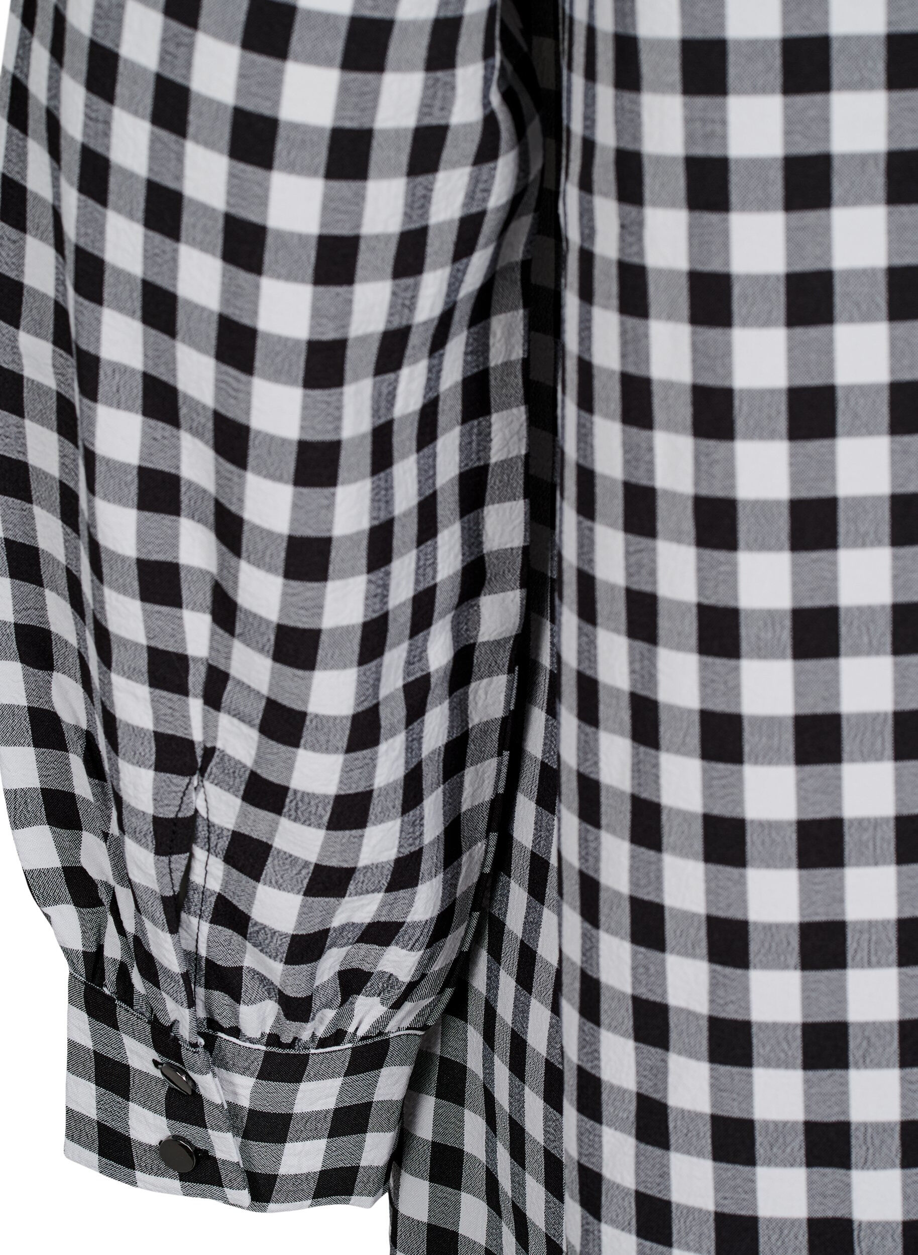 Zizzi Rutig tunika med V-ringning, Black/W. Gingham, Packshot image number 3