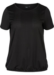 T-shirt i tyg med struktur, Black
