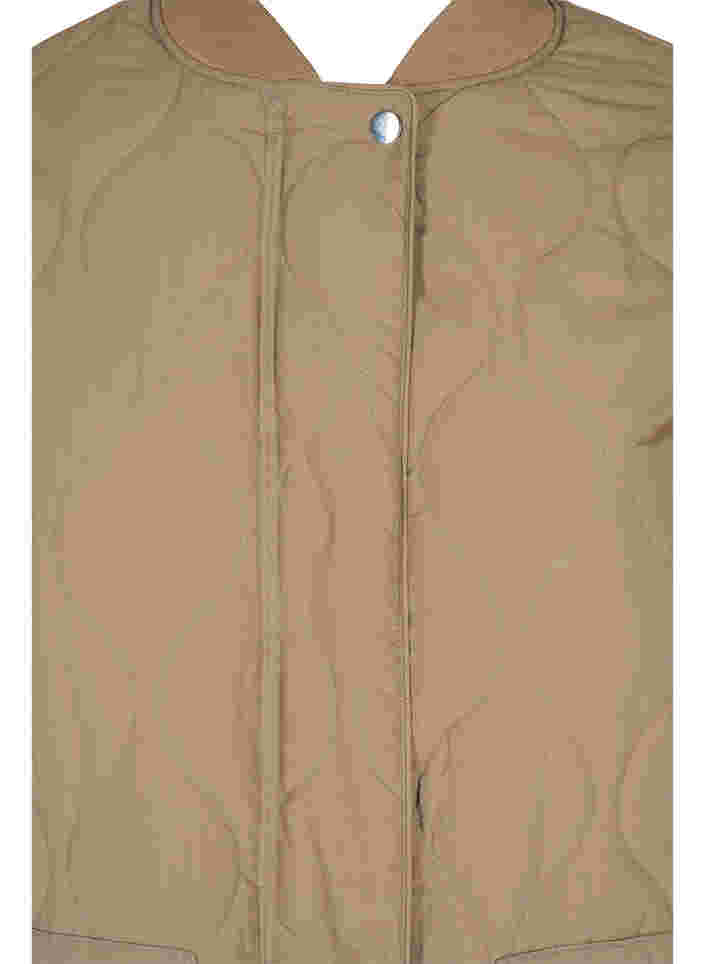 Lång quiltad jacka med dragkedja och fickor, Amphora, Packshot image number 2