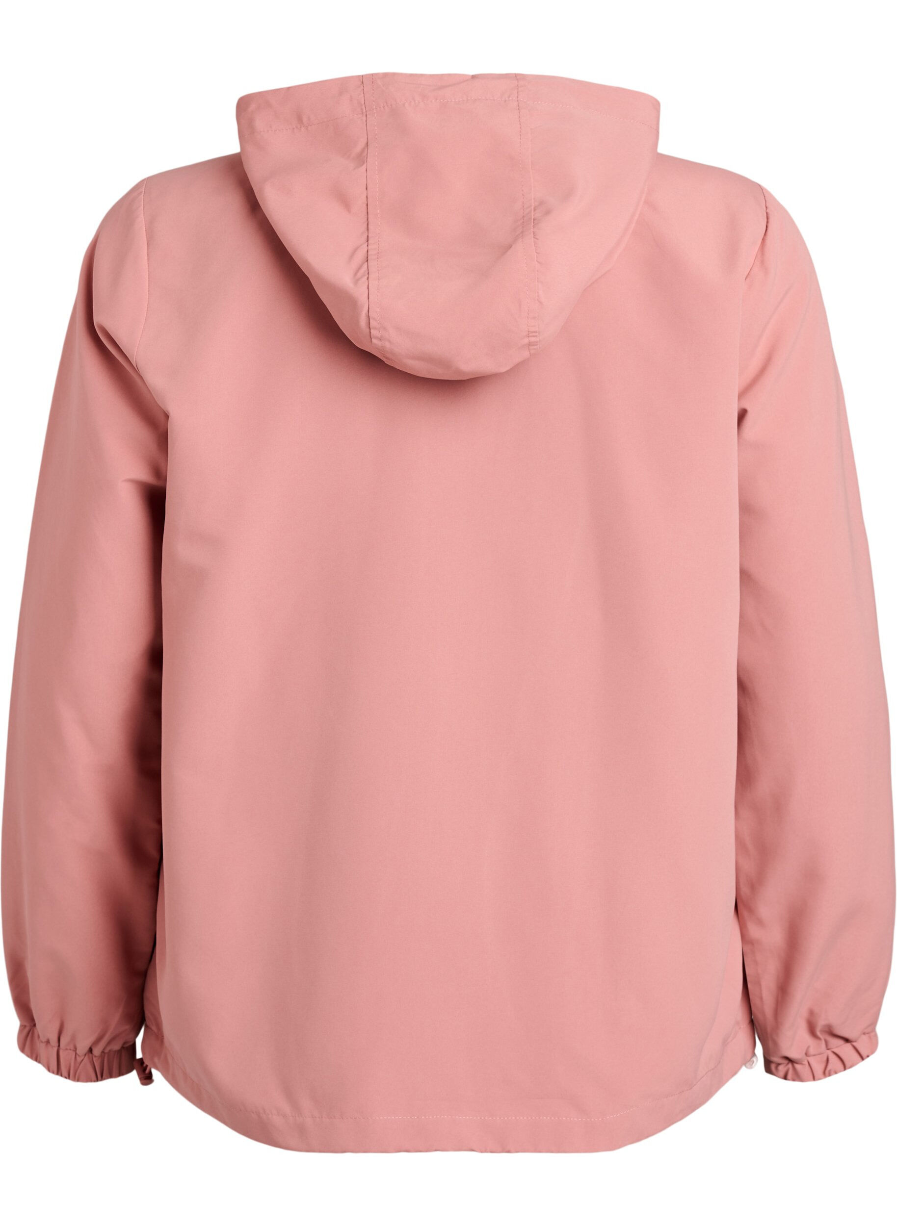ZizziL&auml;tt jacka med huva och dragkedja, Rosa, Packshot image number 1