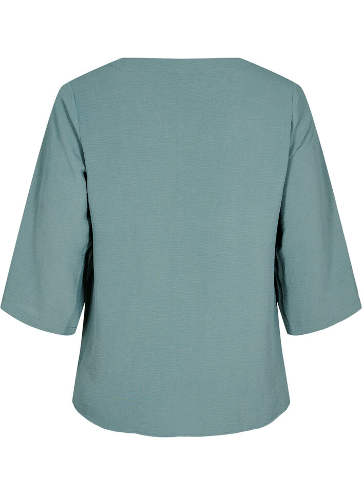 Blus med 3/4-&auml;rm, Gr&ouml;n, Packshot image number 1