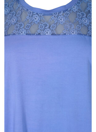 Kortärmad t-shirt av bomull med spets, Persian Jewel, Packshot image number 2