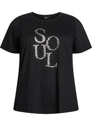 T-shirt med tryck, Svart