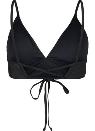 Bikinitopp med avtagbara pads och knytband i ryggen, Black, Packshot image number 1