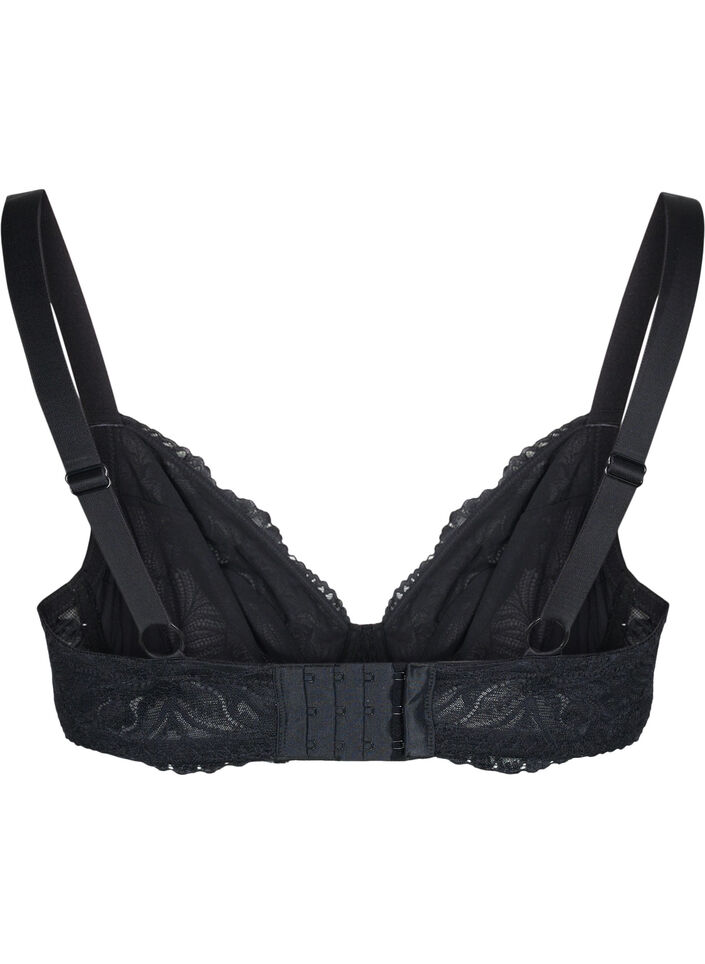 Support the breasts – spetsbh med bygel, Black, Packshot image number 1