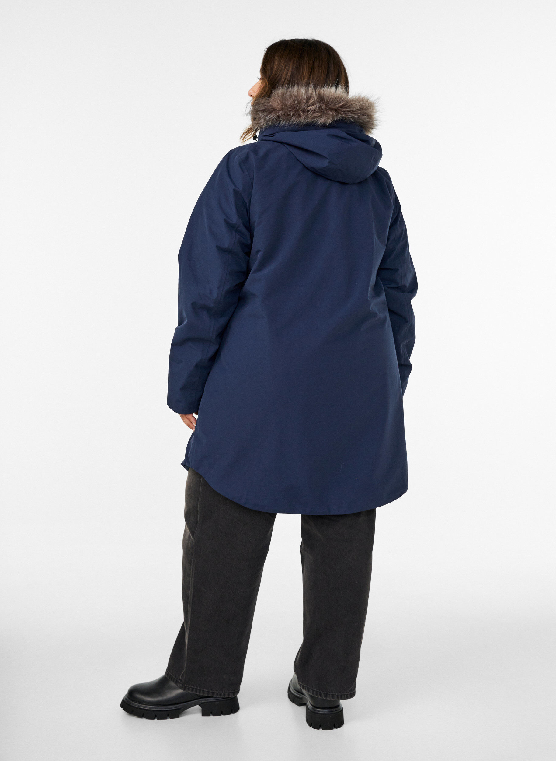 ZizziVattent&auml;t parkas med huva, Bl&aring;, Model image number 2