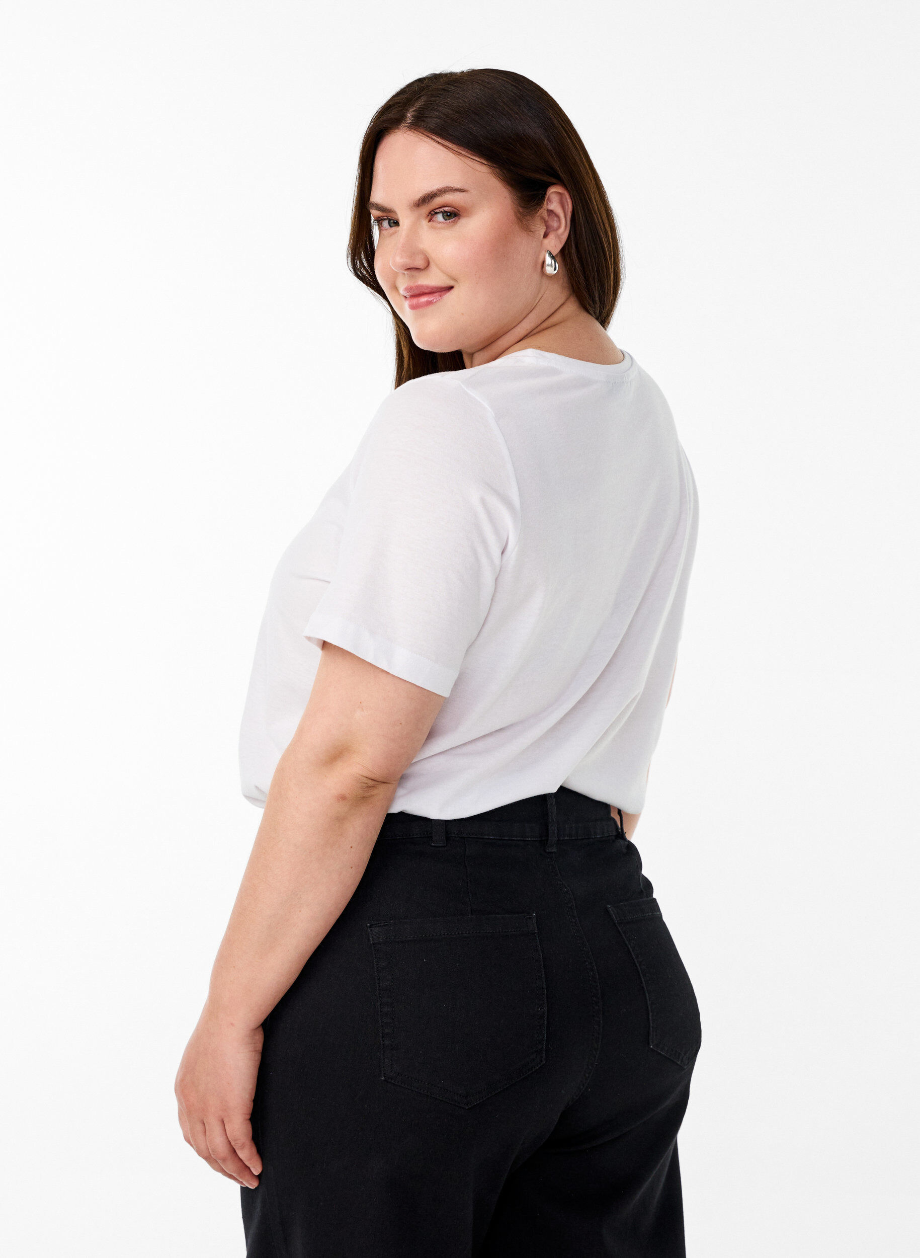 Zizzi FLASH - T-shirt med tryck, Vit, Model image number 2