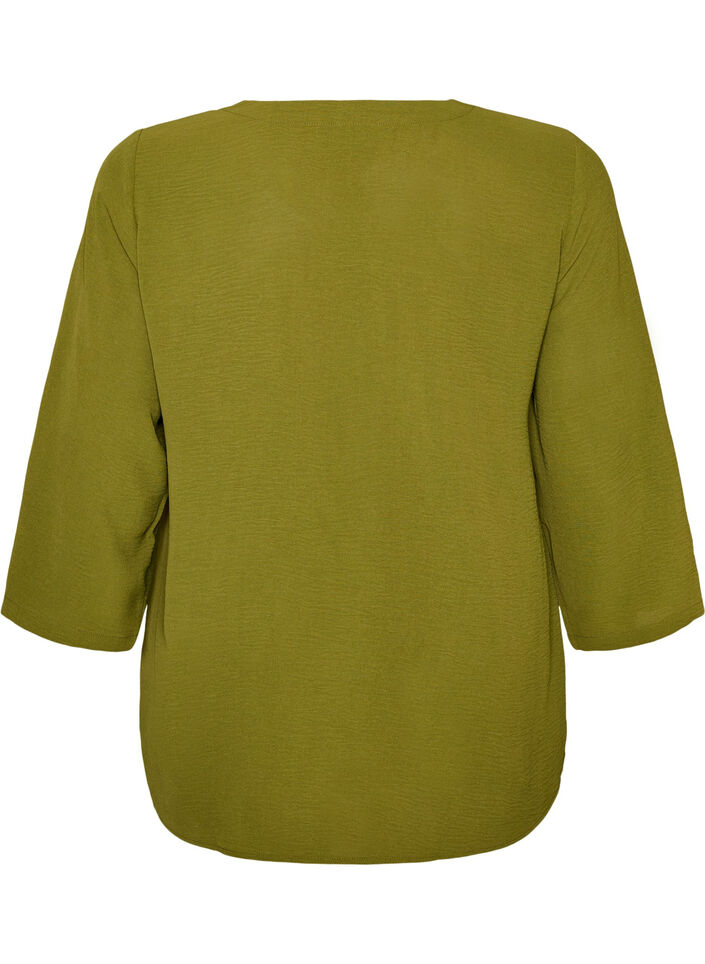 Blus med 3/4-&auml;rm, Gr&ouml;n, Packshot image number 1