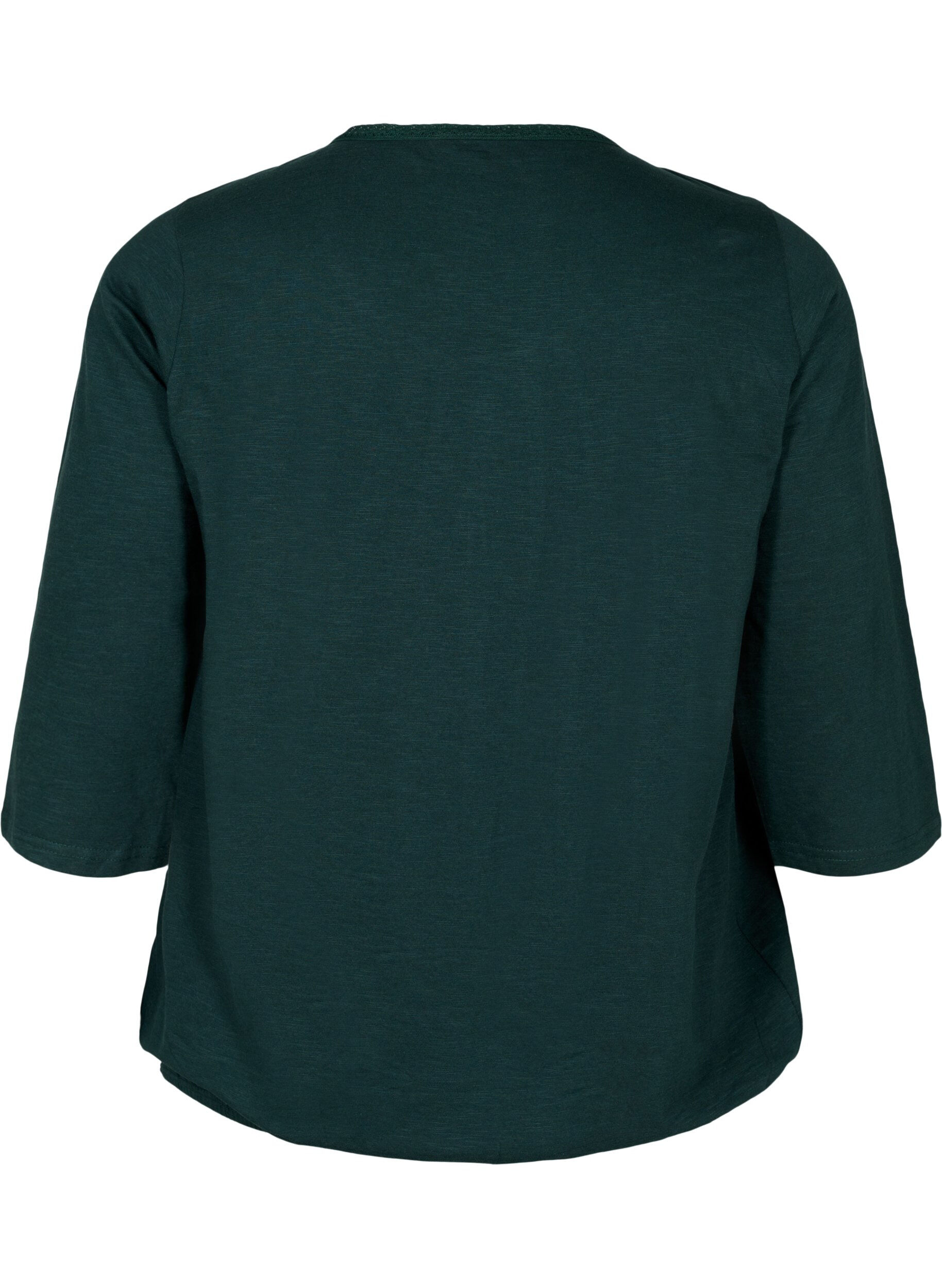 Zizzi Bomullsblus med 3/4-&auml;rmar, Scarab, Packshot image number 1