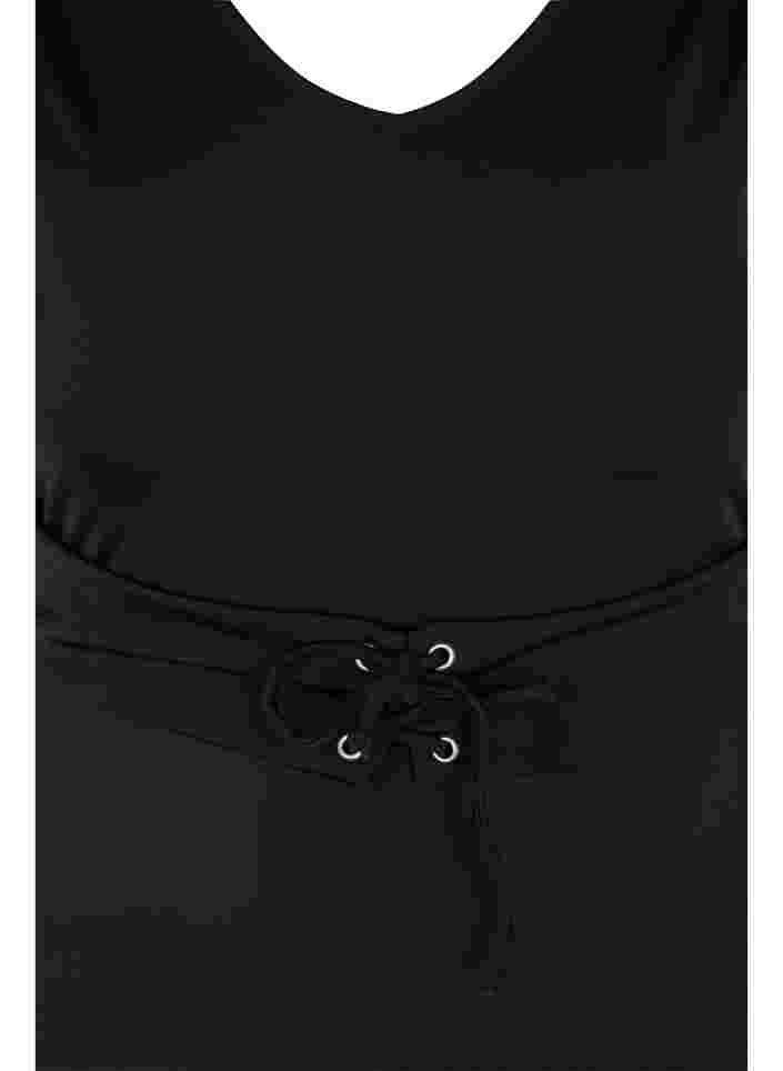 Baddräkt med snörning i midjan , Black, Packshot image number 2
