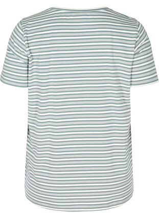 Randig t-shirt i bomull, Balsam Green w.Egret, Packshot image number 1